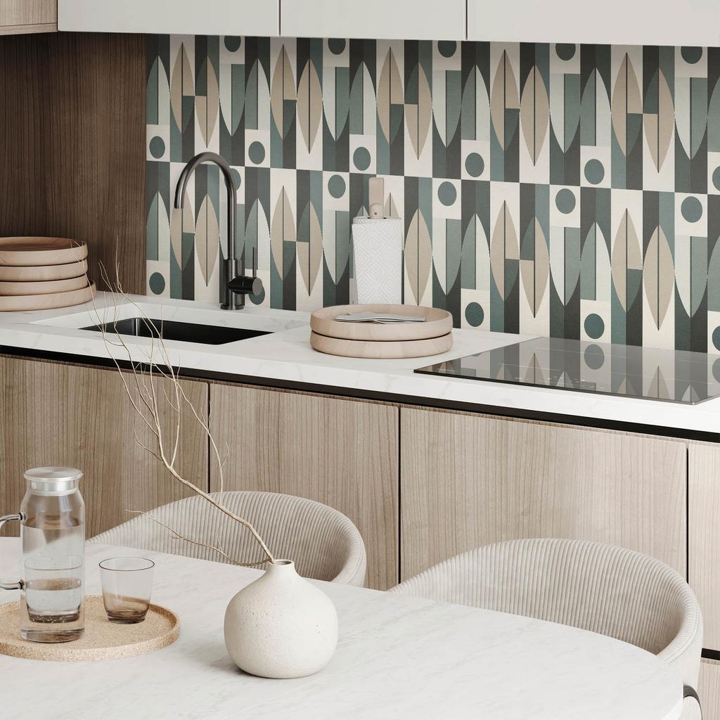 Dekor Ścienny Panel Pcv Ze Wzorem Do Pokoju 120X60 Cm Abstrakcyjny Wzór Geometryczny