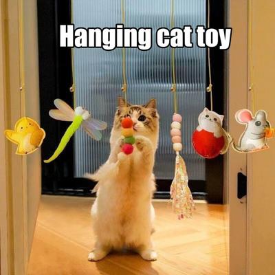 Giocattoli Interattivi Pendenti per Gatti Giocattolo Pendente Retrattile di Peluche per Gatti Autogioco Teaser per Gatti per Gattino Gioco Esercizio