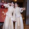 Women's Velvet Long-Sleeve Bridesmaid Dress for Autumn/Winter 2024