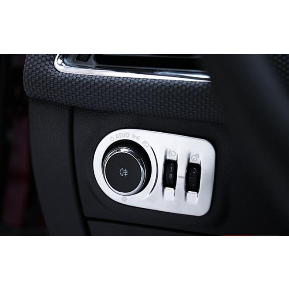 Stainless Silver For Chevrolet Cruze 2016 2017 2018 Car Headlamps Adjustment Switch Frame Decor Sticker Cover Trim