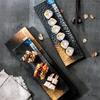 Keramikteller lang im japanischen Stil kreativ rechteckig Sushi-Teller-Set Teller Sashimi flacher Teller Restaurant gewerblich