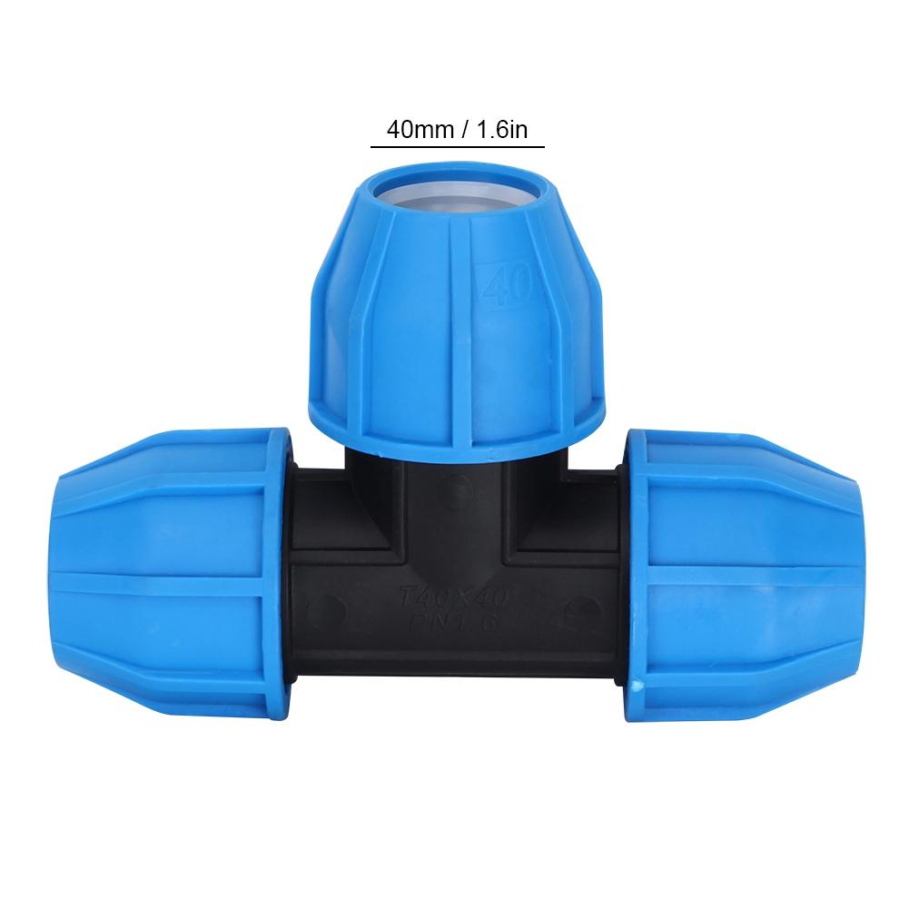 PE Plastic 40mm Tee Connector Water Pipe Fitting Connection Accessories