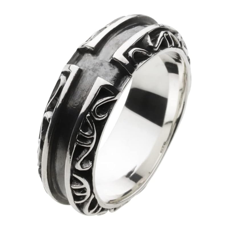 

[Figmart] black arabesque cross Ring [Silver 925 silver accessories] fr0172 No. 11