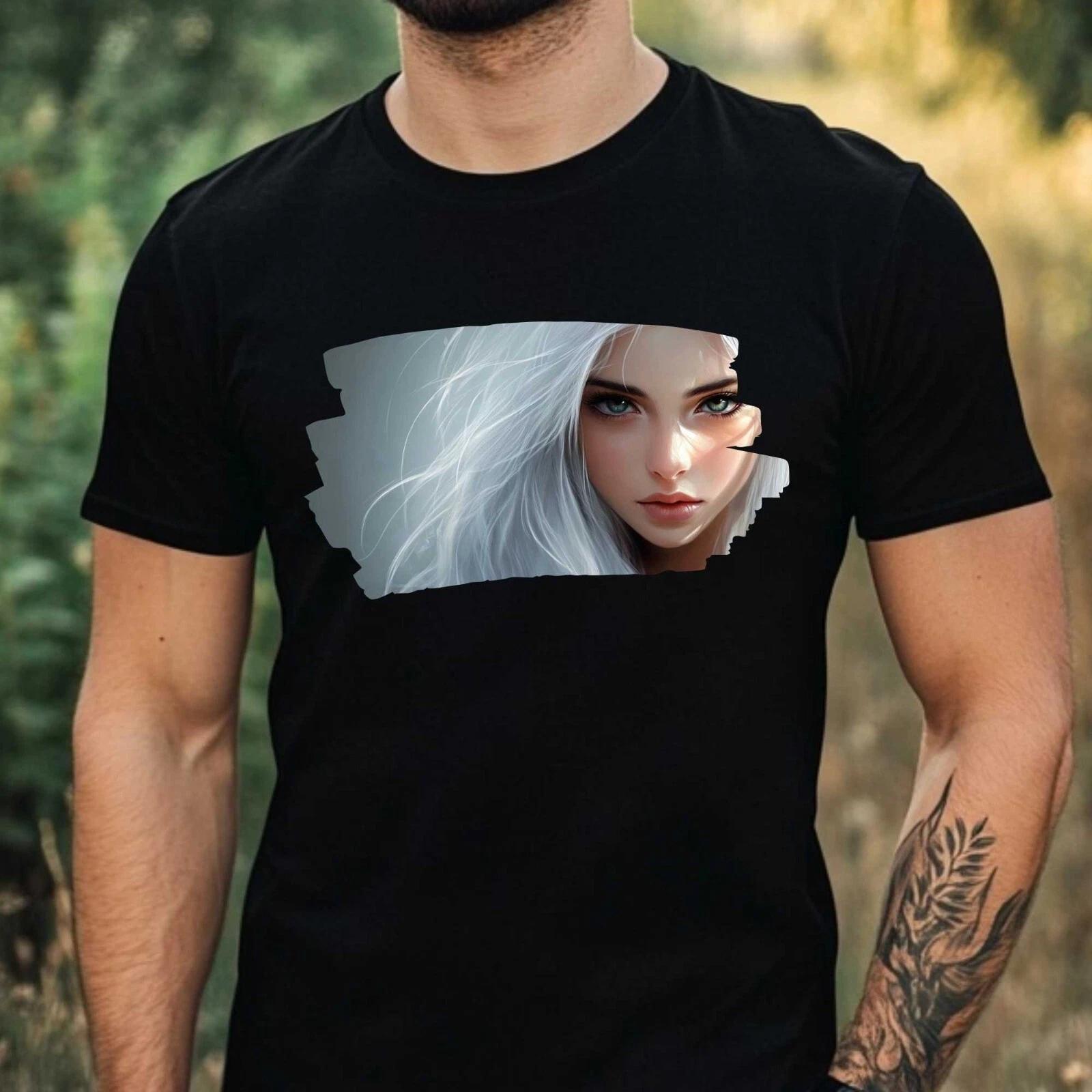 T-Shirt Herren Anime Girl Motiv Baumwolle Größe XS bis 5XL S