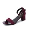Fashion Summer Womens Roman Style Open Toe Low Heel Sandals With Buckle For Adults