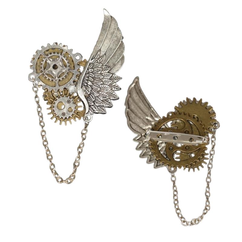 Broche Pin Steampunk Vintage pour Femmes Hommes Élégant Style Punk Engrenages Broche Pin de Revers Robe Chemise Corsage Pin Décorations