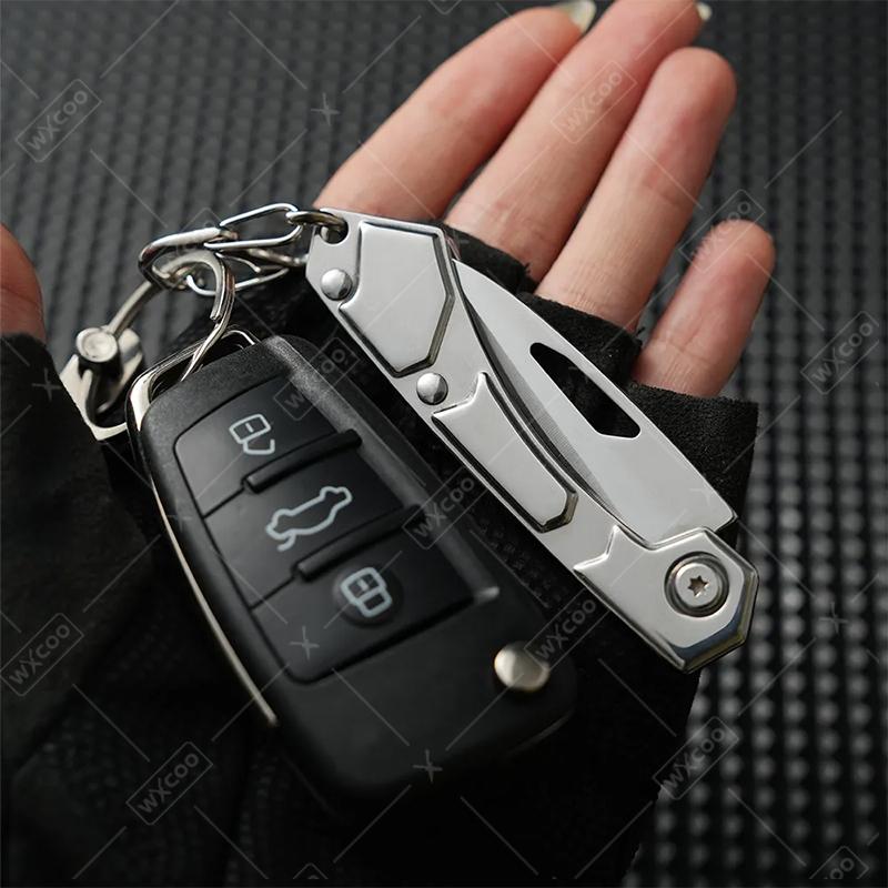 WXCOO Stainless Steel Folding Householdd Pocket Knife Kitchen Knife Kitchen Accessories Non-slip Handle Fruit Knife Cooking
