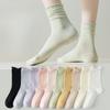 Women's Summer Thin Mesh Breathable Antibacterial Deodorant Solid Color Boneless Tube Stack Socks