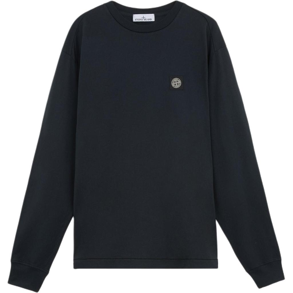 Stone Island Solid Color Logo Crew Neck Long Sleeve T-Shirt Men tops Dark-Blue K1S1521002-27S0013-V0020