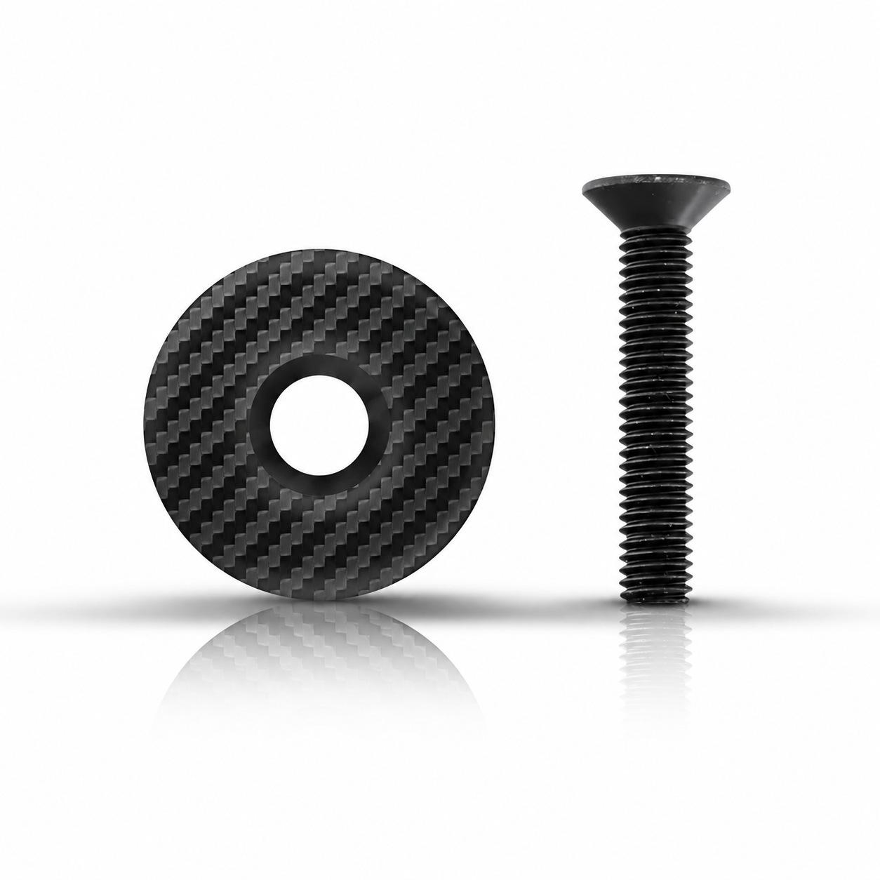 Carbon Fiber Bike Fork Headset Screw Cap 32mm Diameter for 28.6mm OD1 1-1/8” Fork