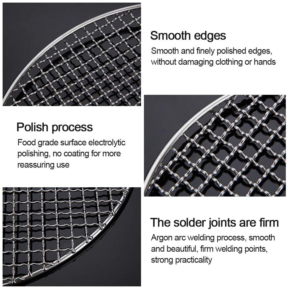 New Stainless Steel Grill Racks Round Nonstick Grill Net Reusable Cooking Net Tool