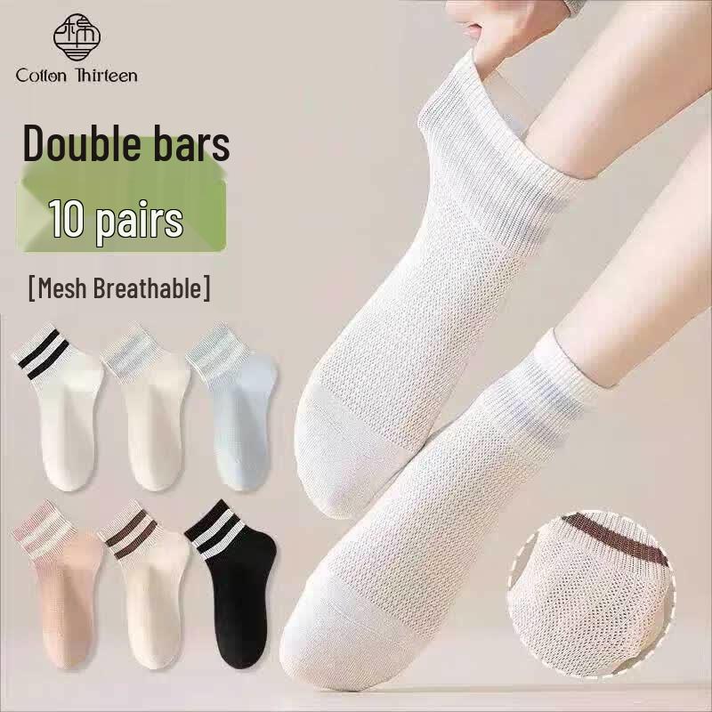 Cotton Thirteen Women s Low-Cut Breathable Socks One Size