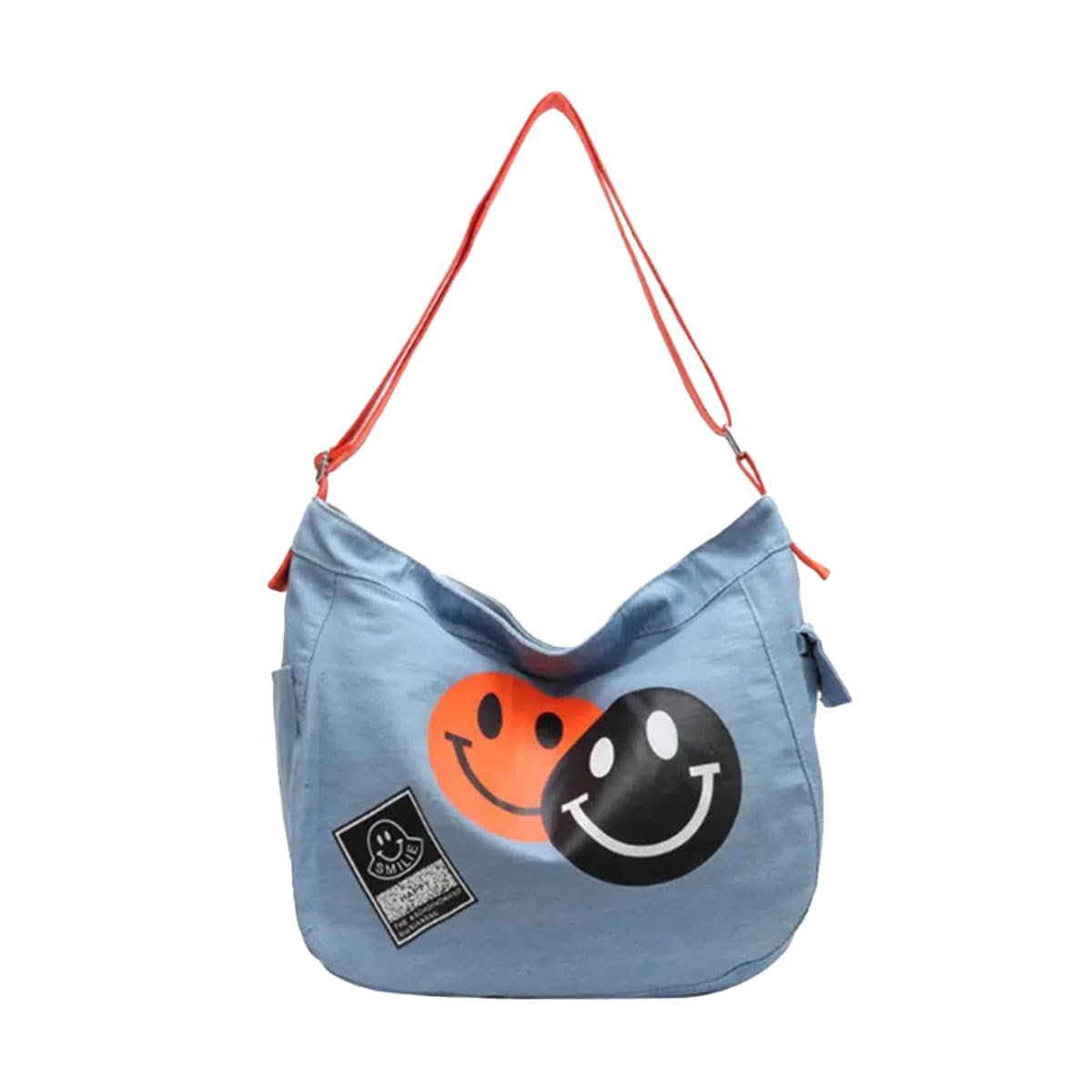 

Denim Shoulder Crossbody Shoulder With Smile Denim [DIVA Rose] Bag, Women s Bag, Bag, Bag, Zipper, Cute, Stylish, (Orange) помаранчевий