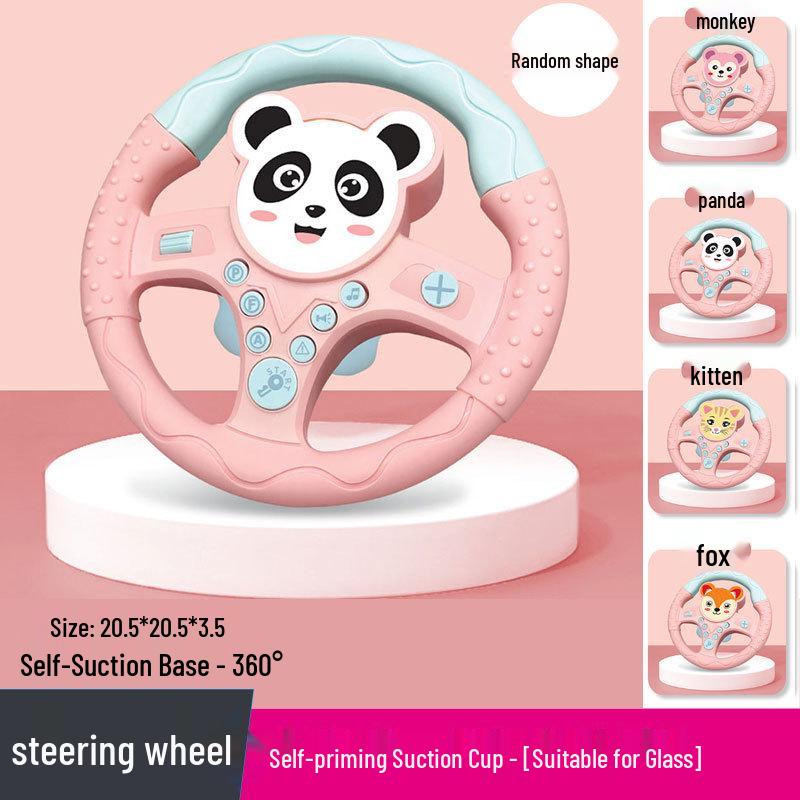 Kids' Interactive Cartoon Steering Wheel Toy for Rear Seat