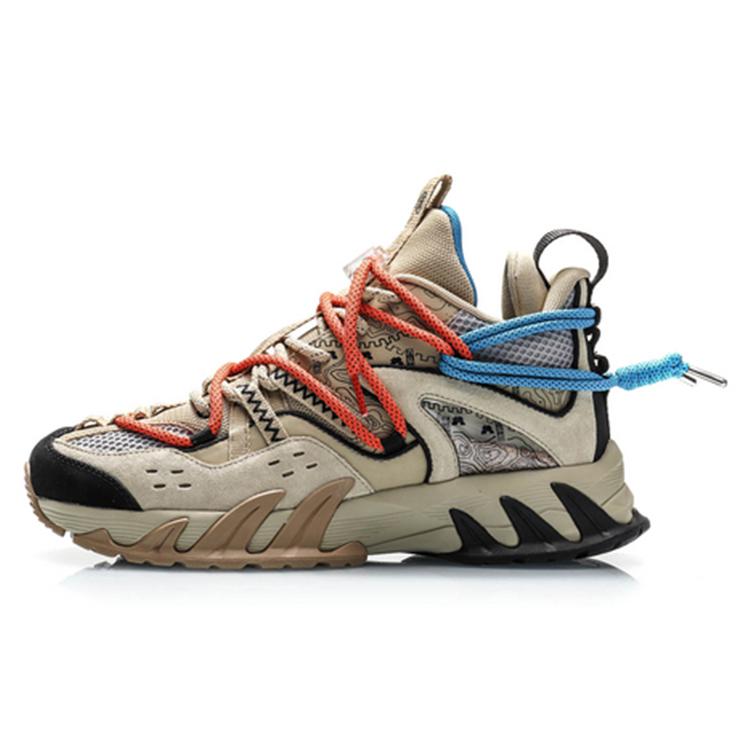 

new LiNing Xiao Yao Xing Anti Slip Wear Resistant Low Top Sports Casual Shoes Men s Plain Khaki 44