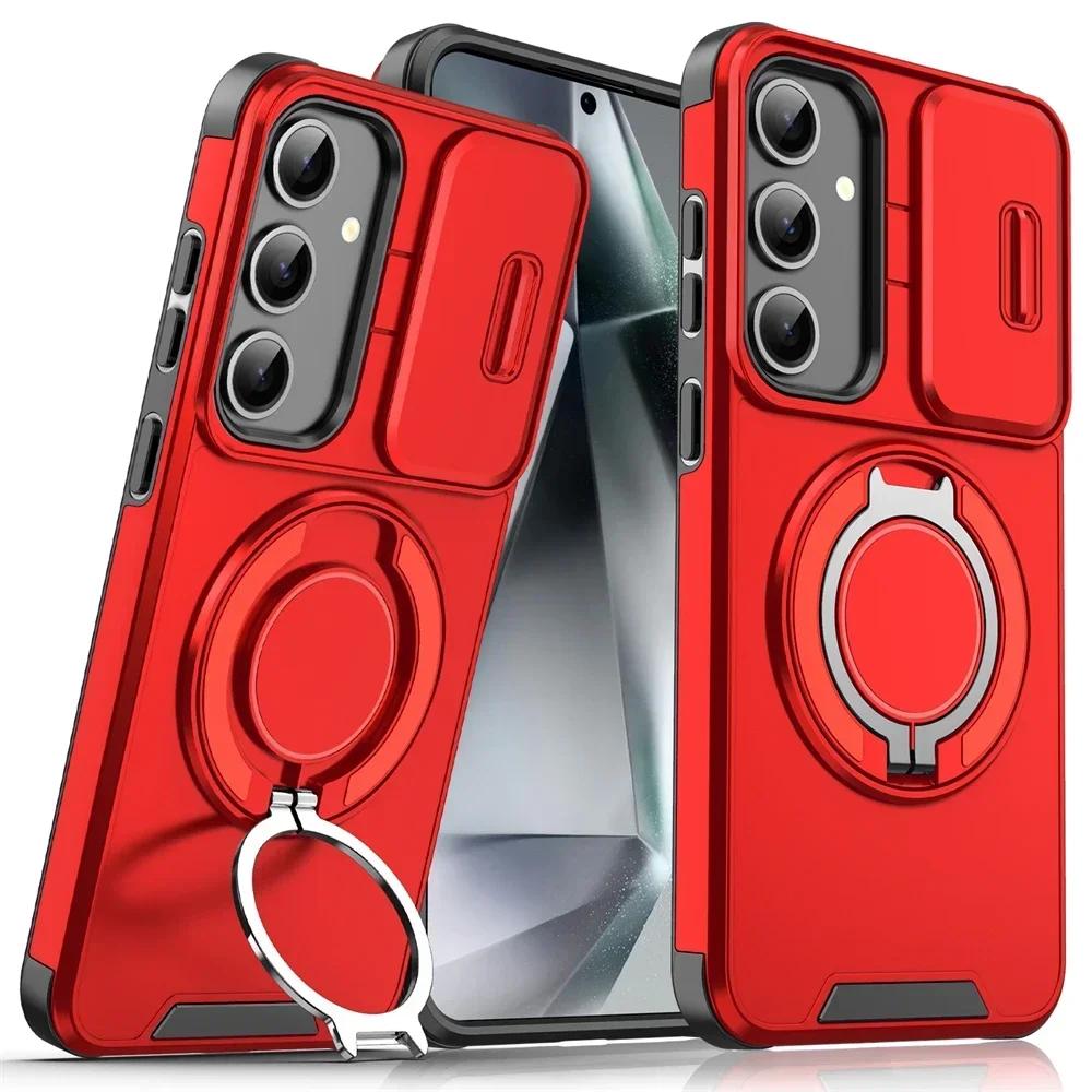 Magnetic Holder Phone Case for Samsung A17 A07 A16 A06 A55 A35 A25 A15 A54 A14 A23 A13 5G 4G A03S Slide Camera Protection Cover