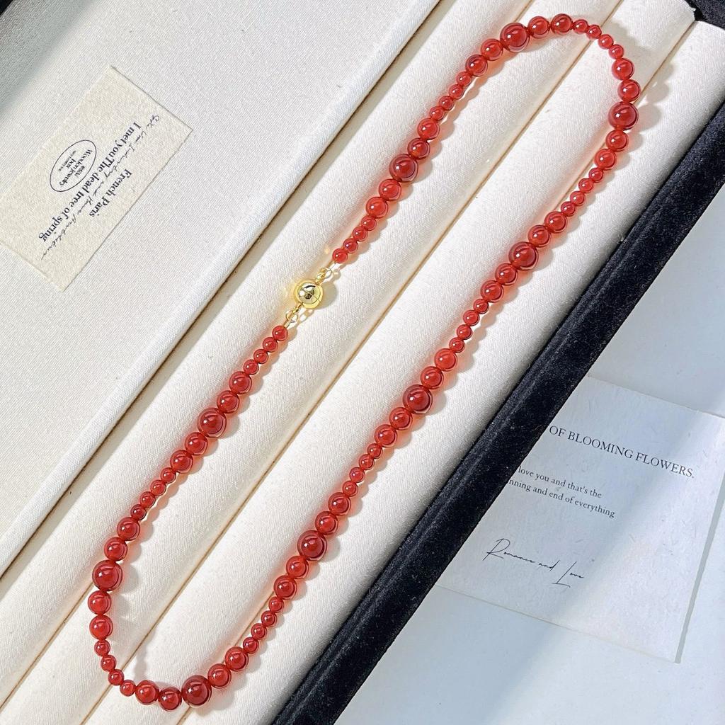 Natural Chalcedony Design Necklace Collarbone Chain
