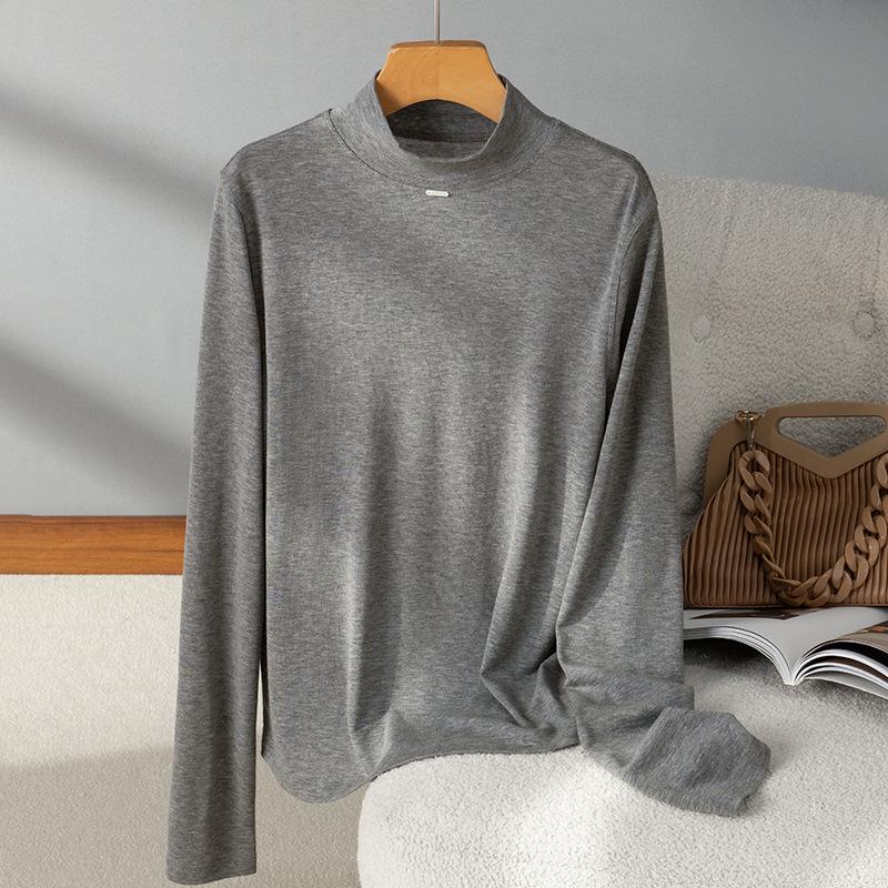 

2025 Puyuan Silk-Wool Semi-High Neck Knitted Sweater for Women - Warm, Elegant Autumn/Winter Style Small