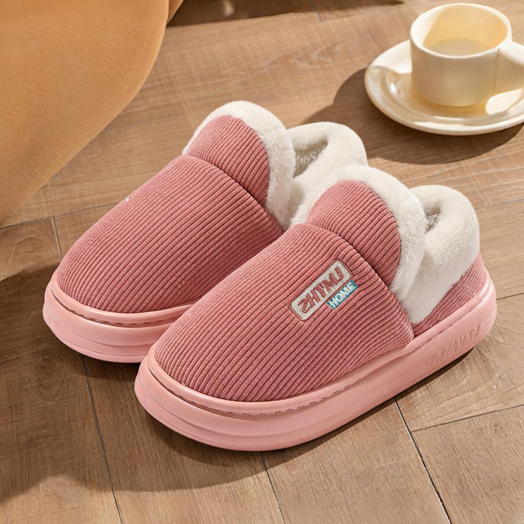 Fleece thermal cotton slippers home indoor thick bottom non-slip middle-aged and elderly wear-resistant thick bottom cotton mop