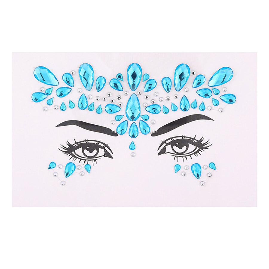 Charm Face Body Crystal Diamond Stickers temporary tattoo Glitter Face Rhinestone Sticker Temporary Stickers sticker 1Sheet Festival Music Party