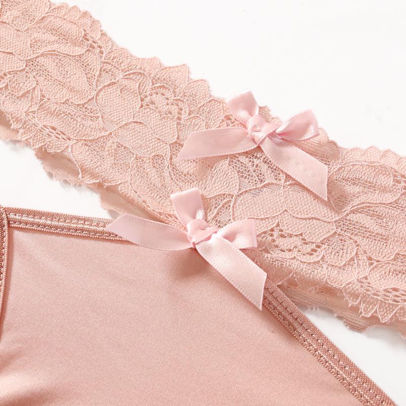 CINOON Damen Sexy Dessous G-String Höschen Femal Solid Lace Taille Unterwäsche Low-Waist Bow Underpant Comfort Intim