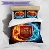 Ensemble de literie imprimé football Espagne 3 pièces Ensemble de couvre-lit douillet respirant comme cadeau de pendaison de crémaillère / de vacances