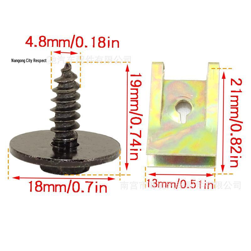 M6 Car Body Clip Nut & Bolt Kit for Bumper & Fender Fastening