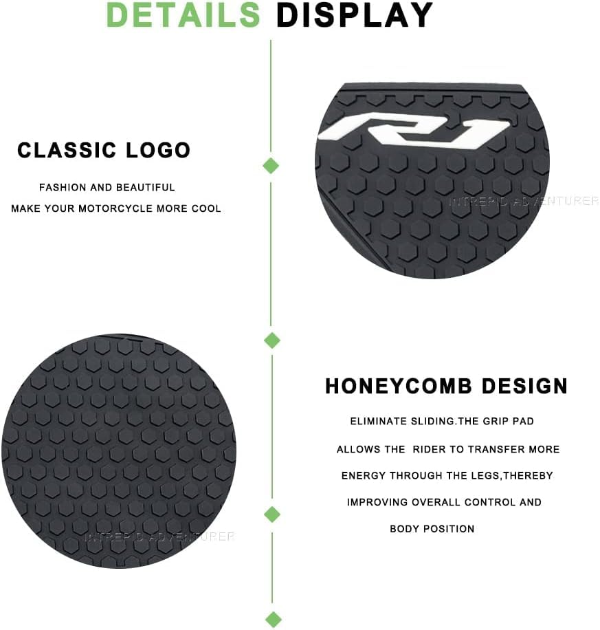 Motorcycle Fuel Tank Pad, Tank Protection Seal, Knee Grip Traction Pad, Anti-Slip for YZF R1, R1M, YZFR1, and YZF-R1 (2015-2021)