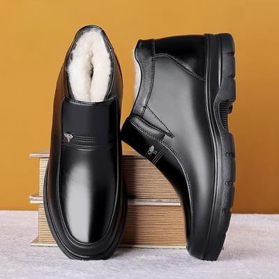 Pánské boty z pravé kůže Super teplé kotníkové boty pro muže Vlněné boty do sněhu Společenské boty Zimní boty Pánské boty pro volný čas