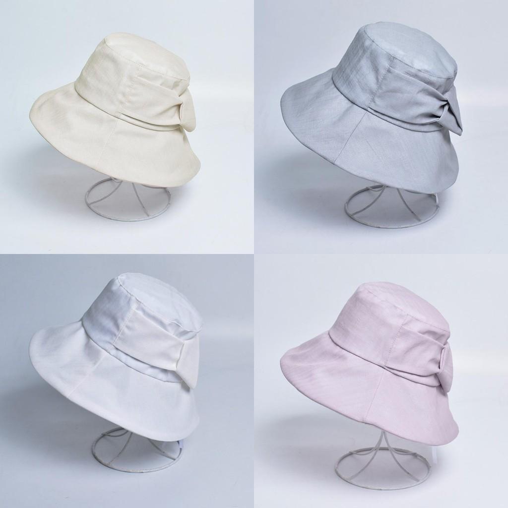 Color Solid Butterfly Tie Beach Cap Wide Brim Outdoor Breathable Activities