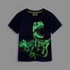 Boys' Summer 2026 Luminous Dinosaur T-Shirt Short Sleeve