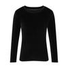 Women's Fashion Golden Velvet Solid Colour Round Neck Long Sleeve T-Shirt Top