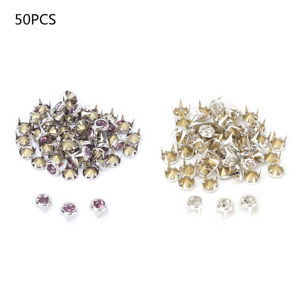 50Pcs 7Mm Silver Round Claw A Grade Rhinestones Colored Diamonds For Crafts And Decoration  Clothing Bags And Accessories