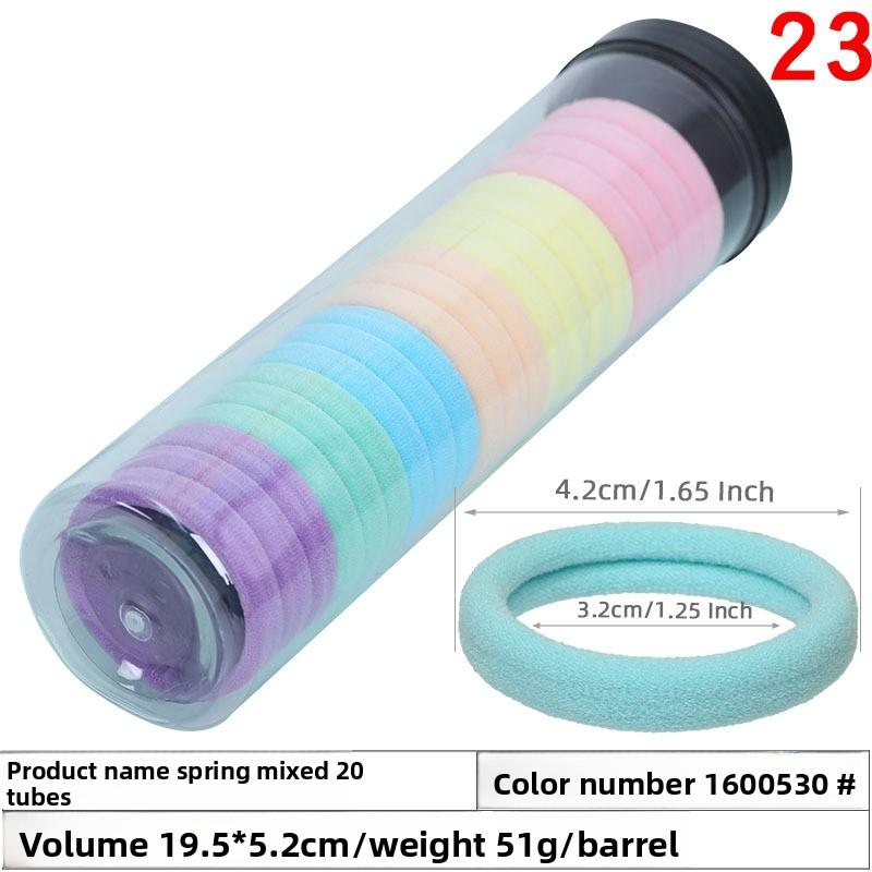 A Girl's Gradient Color Seamless Hair Tie Colorful Hair Band Headband Candy-colored Leather Band Hair Accessory and Headwear