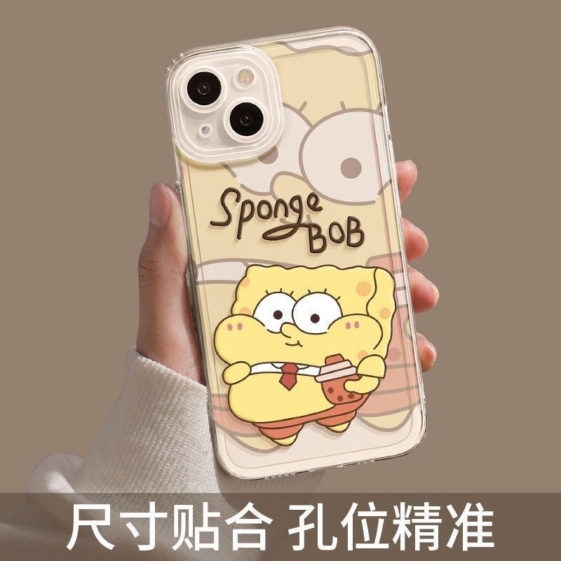 SpongeBob SquarePants for Apple 17AIR Mobile Phone Case iPhone16/15 Soft Case 14/13 Transparent 12/XS/8/7