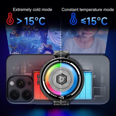 Phone Cooling Fan for Gaming Live Streaming Magnetic Cellphone Radiator with RGB Lights Universal Mobile Phone Cooling Fan for Phone Tablets