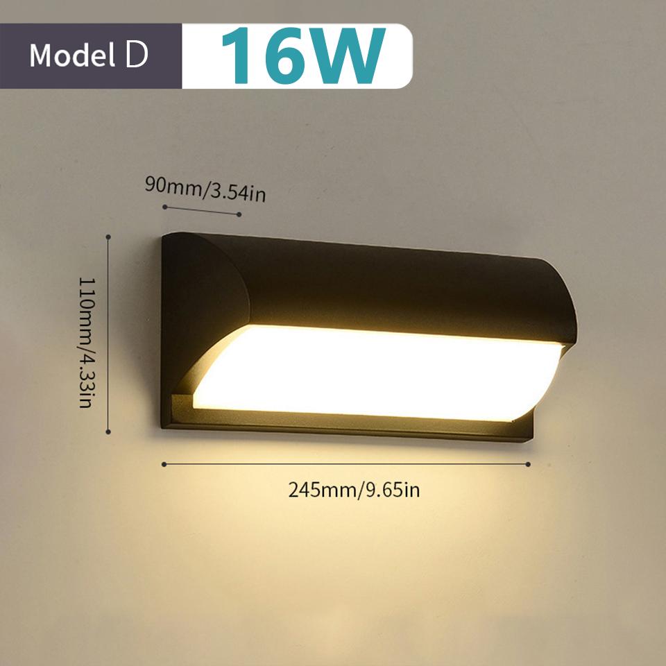LED Wall Light With Motion Sensor 30W 16W 12W AC85-265V Outdoor Wall Light for Porch  Balcony Garden Lamp Home Lighting