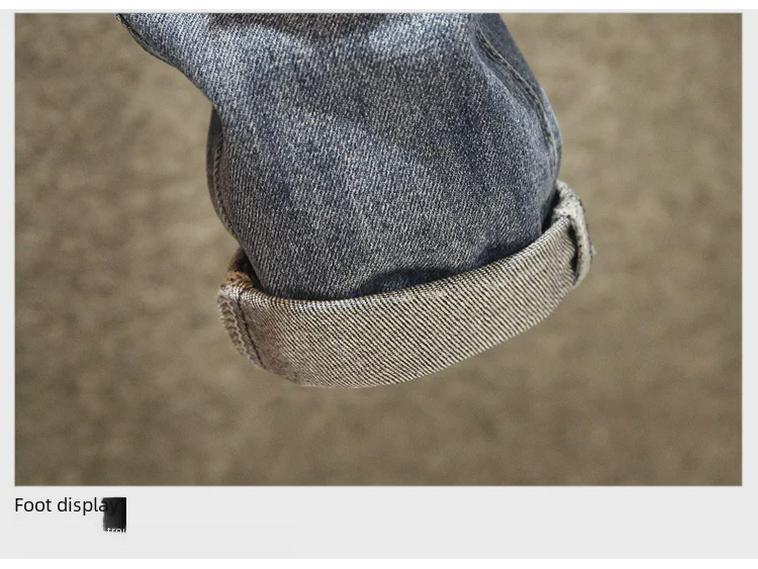 Men's Trendy Slim-Fit Ripped Skinny Jeans with Elastic Fabric and Stitched Patches