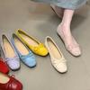 Summer with Skirt Ballet French Single Shoes Women's Versatile Bow Doudou Shoes Inner Height Increase Gently