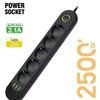 2500W EU-Steckdose 3 USB-Anschlüsse Verlängerungskabel Ladegerät Adapter Steckdosenleiste Büro-Netzteil