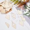 Unfinished Wooden Earrings Blank 60pcs 6 Styles Rhombus Natural Wood Drop Dangles with 60pcs Earring Hooks 60pcs Jump Making Kit
