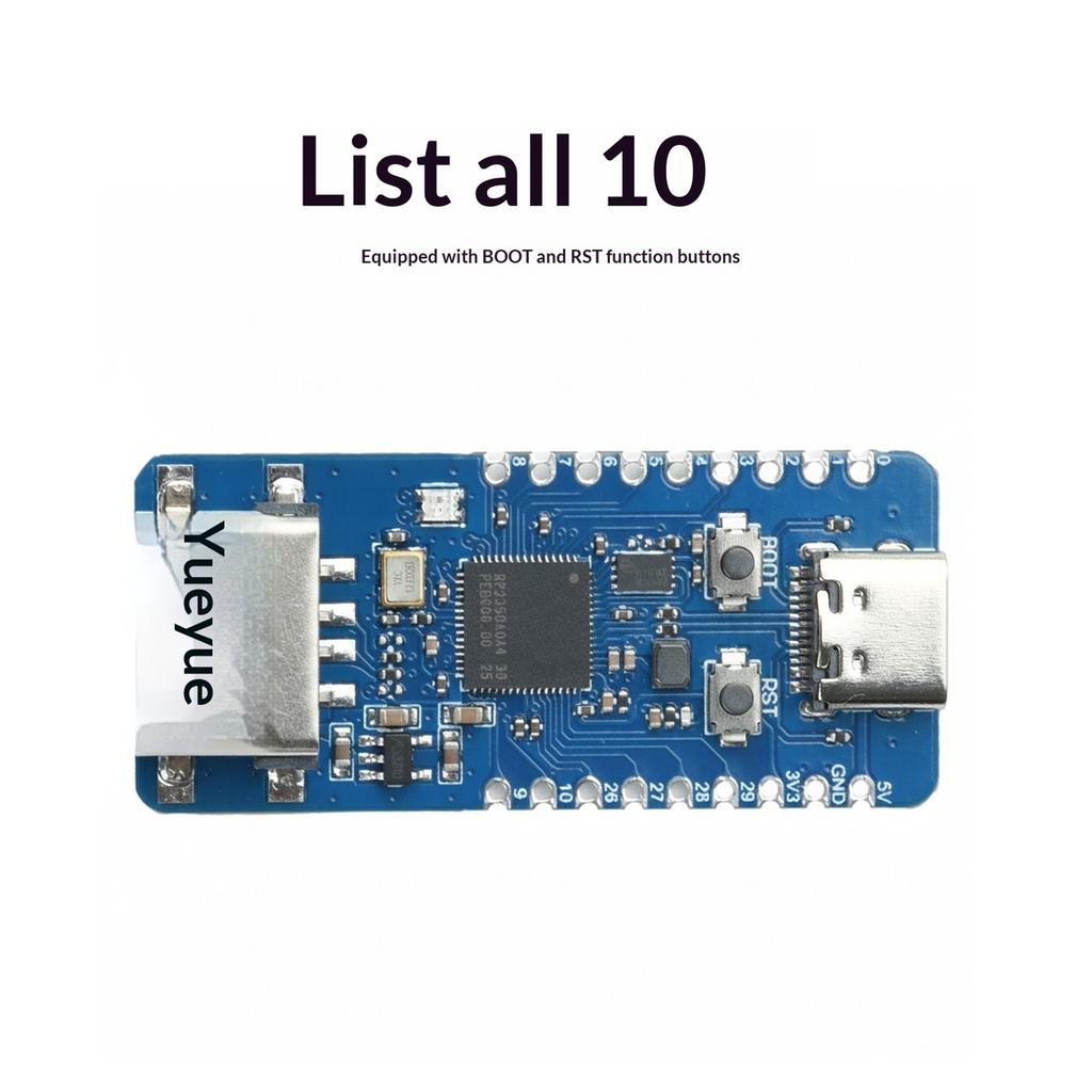 RP2350A Board USB-A Expansion Type-C Power Breakout MicroPython Castellated PCB Embedded Development