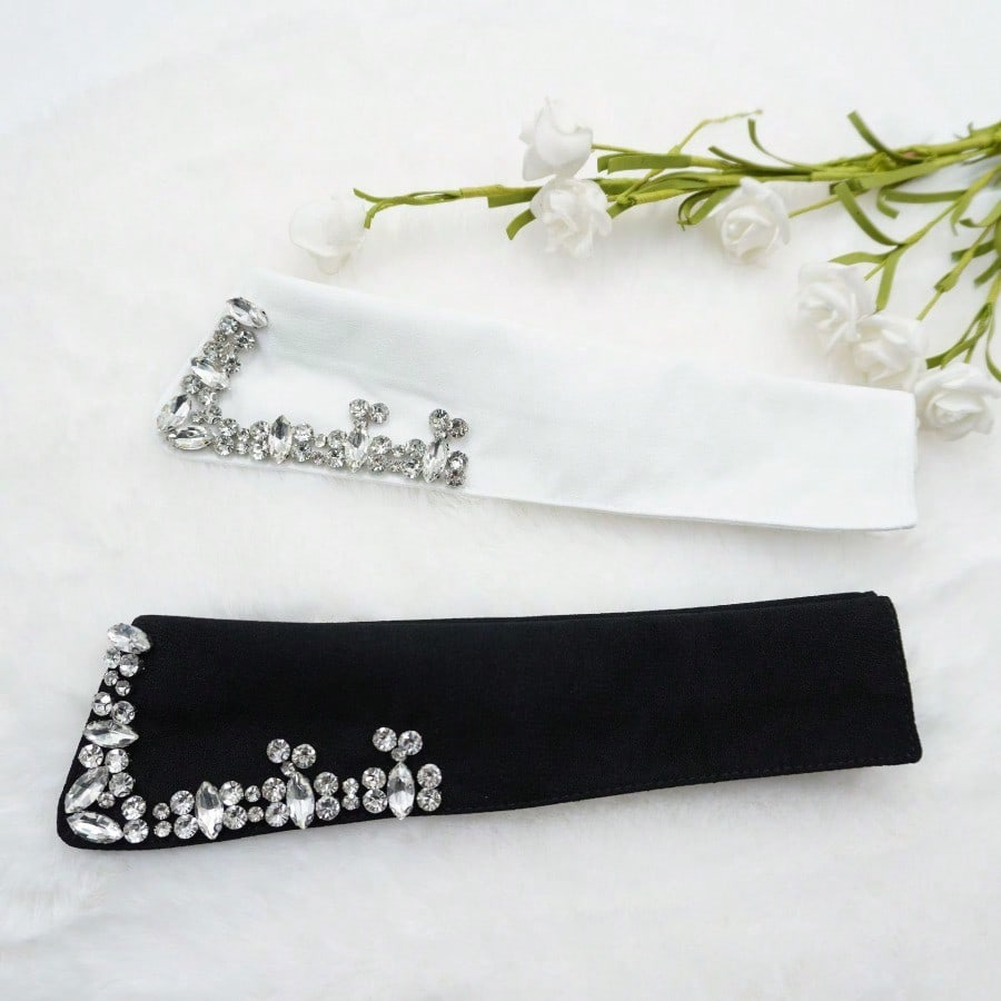Abnehmbarer Strass-Farbkragen, exquisiter äußerer Zierkragen für Damen, Hemdkragen
