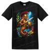 Seahorse Warrior T Shirt Ocean Fantasy Knight W Sword Shield Colorful Art Tee