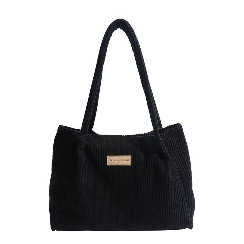 New Corduroy Fashion Tote Bag Large Capacity Simple Casual Shoulder Bag Office Student Handbag