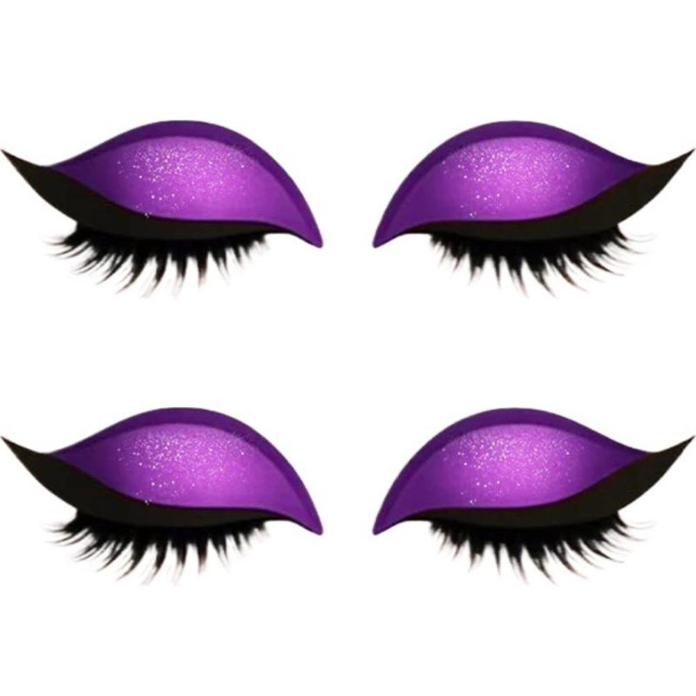 2 Pairs Self-Adhesive 3-in-1 Eye Makeup Sticker Reusable Party Makeup Stickers  Female