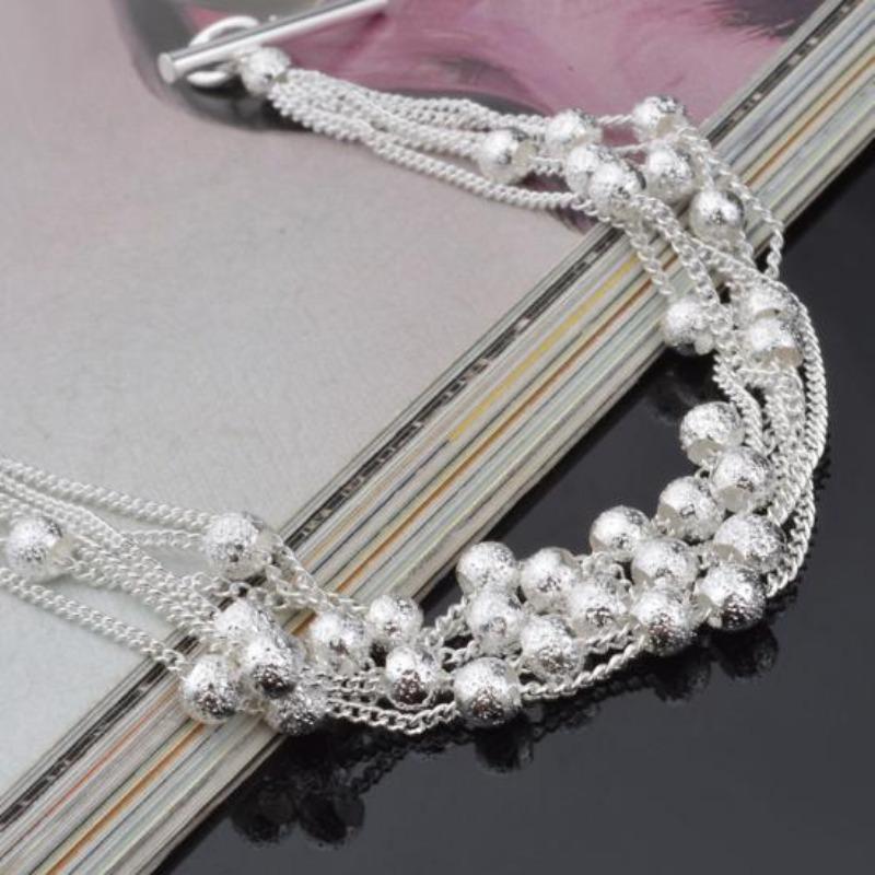Women Shiny Faux Pearl Beads Bangle Shimmers Charm Chain Bracelet Jewelry Gift