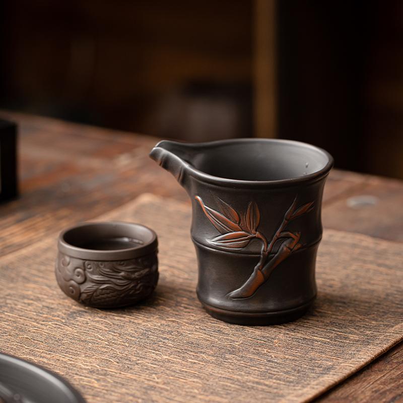 High-end Purple Pottery Tea Pitcher Retro Fair Cup Tea Divider Chahai Kung Fu Teaset Accessories