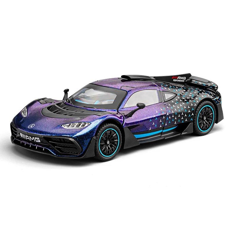 1/24 Benzs-One Alloy Sports Car Model Diecasts Metal Racing Car Vehicles Model Simulation Sound Light Collection Childrens Gifts