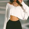 Casual Streetwear Cropped Knit Top With Asymmetrical Hem Off-Shoulder Design Women